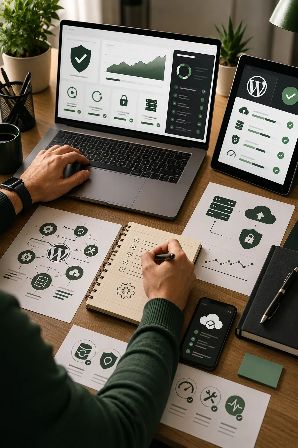 Manutenzione tecnica WordPress Manutenzione tecnica WordPress con backup, sicurezza e aggiornamenti